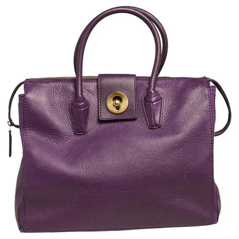 Muse leather handbag Yves Saint Laurent Purple in Leather